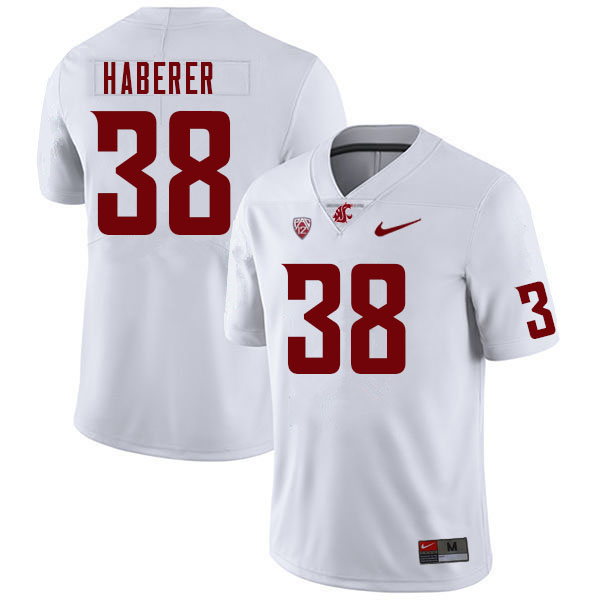 Men #38 Nick Haberer Washington State Cougars College Football Jerseys Sale-White